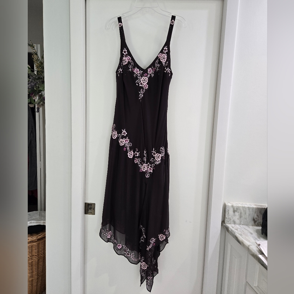 Brown and pink floral Dress